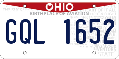 OH license plate GQL1652