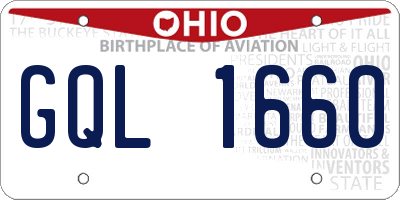 OH license plate GQL1660