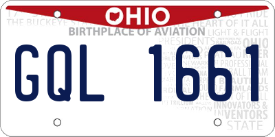 OH license plate GQL1661