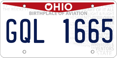 OH license plate GQL1665