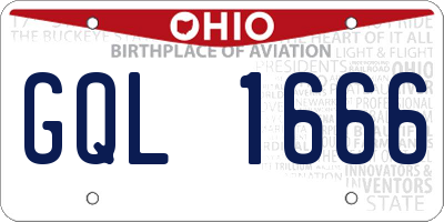 OH license plate GQL1666