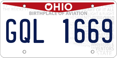 OH license plate GQL1669