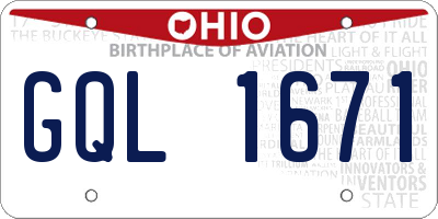 OH license plate GQL1671