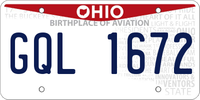 OH license plate GQL1672