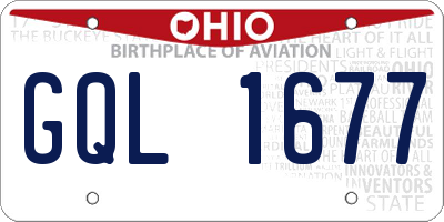 OH license plate GQL1677