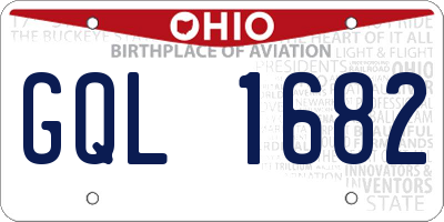 OH license plate GQL1682