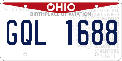 OH license plate GQL1688