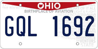 OH license plate GQL1692