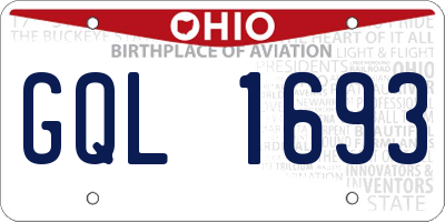 OH license plate GQL1693