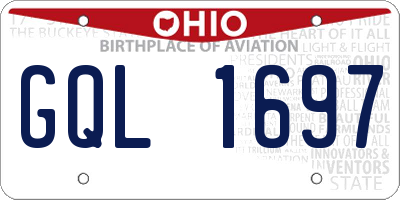 OH license plate GQL1697
