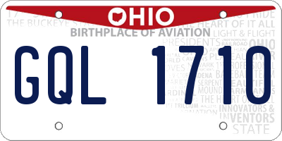 OH license plate GQL1710