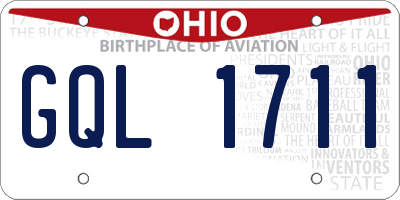 OH license plate GQL1711