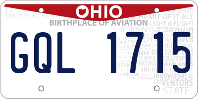 OH license plate GQL1715