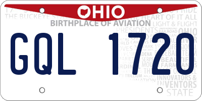 OH license plate GQL1720