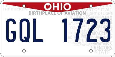 OH license plate GQL1723
