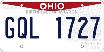 OH license plate GQL1727