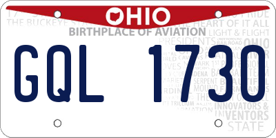 OH license plate GQL1730