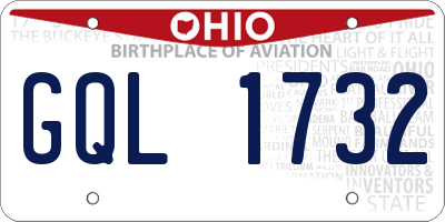 OH license plate GQL1732