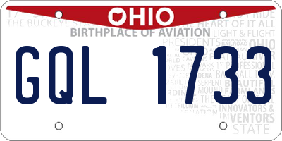 OH license plate GQL1733