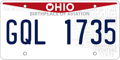 OH license plate GQL1735
