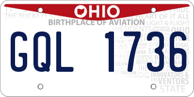 OH license plate GQL1736