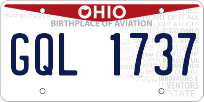 OH license plate GQL1737
