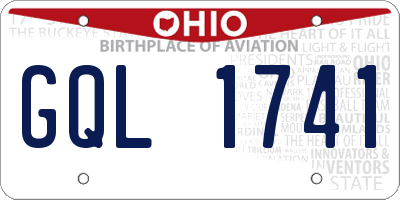 OH license plate GQL1741