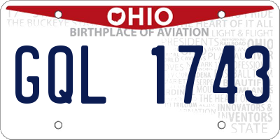 OH license plate GQL1743
