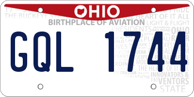 OH license plate GQL1744