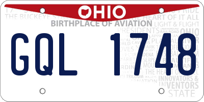 OH license plate GQL1748