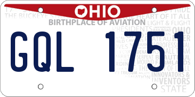 OH license plate GQL1751