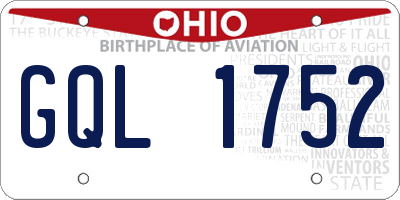 OH license plate GQL1752