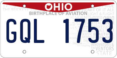 OH license plate GQL1753