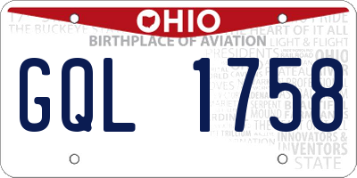 OH license plate GQL1758