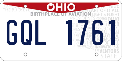 OH license plate GQL1761