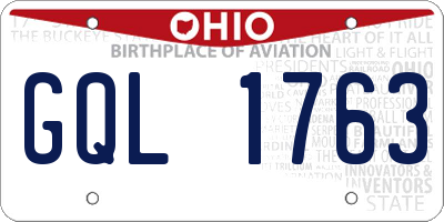 OH license plate GQL1763