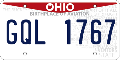 OH license plate GQL1767