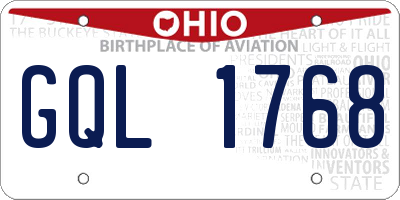OH license plate GQL1768