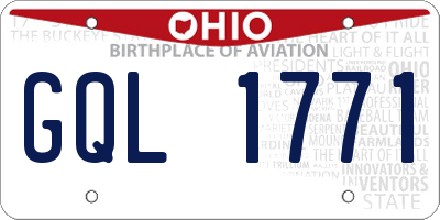 OH license plate GQL1771