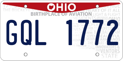 OH license plate GQL1772