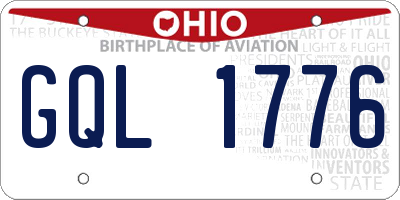 OH license plate GQL1776
