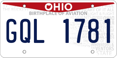 OH license plate GQL1781