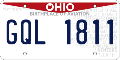OH license plate GQL1811