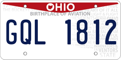OH license plate GQL1812