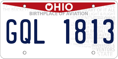 OH license plate GQL1813