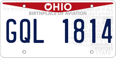 OH license plate GQL1814