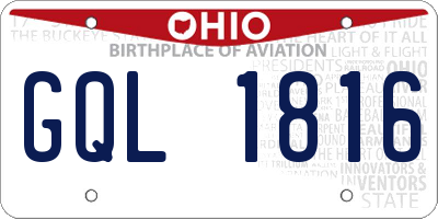 OH license plate GQL1816
