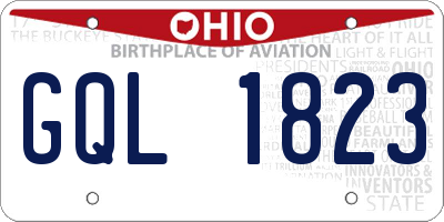 OH license plate GQL1823