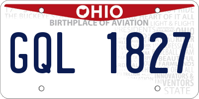OH license plate GQL1827
