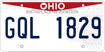 OH license plate GQL1829